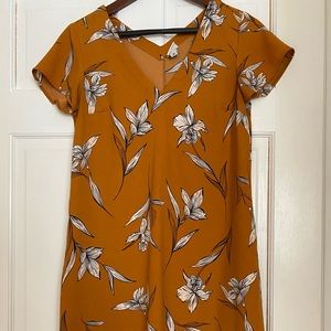 Floral Copper Dress XS